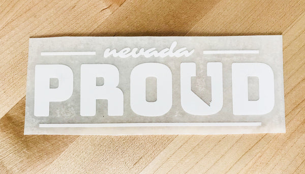 Nevada Proud Decal - White