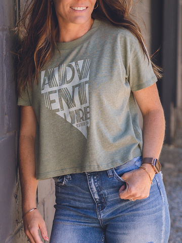 Women's Vintage Jersey Crop Tee - Adventure