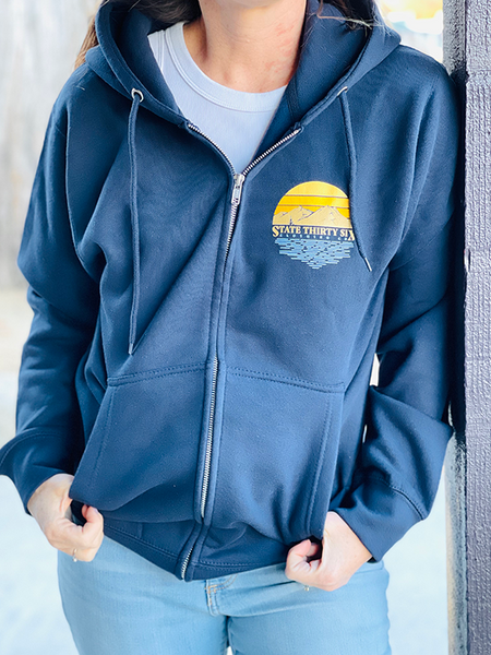 Zip Fleece Hoodie - State 36 Lake