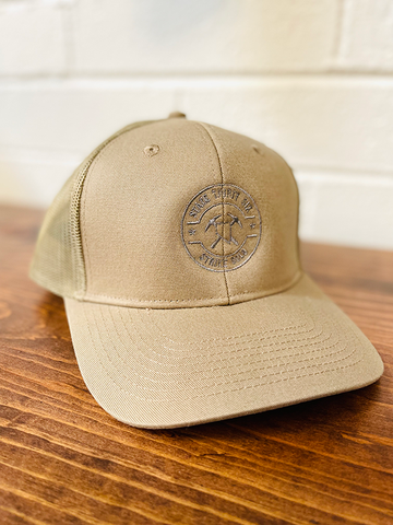 Tan Trucker Cap - Strike Gold