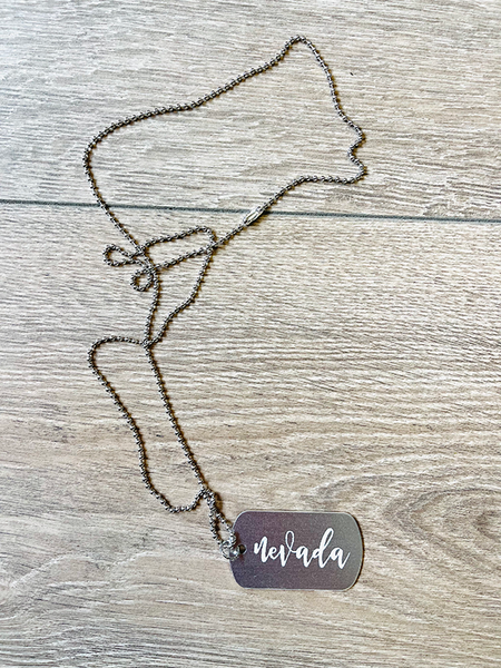 Cursive Nevada Metal Necklace