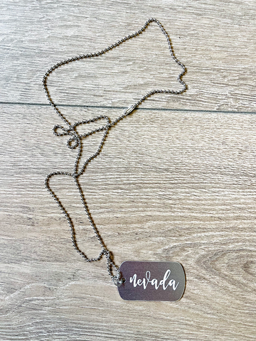 Cursive Nevada Metal Necklace