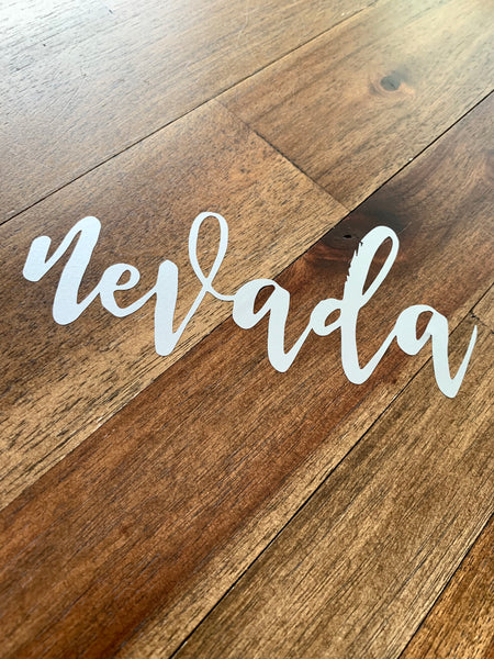 Cursive Nevada Decal - Silver