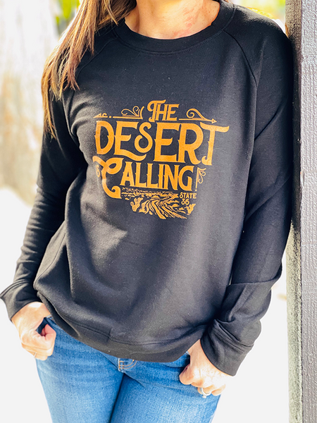 Women's High Neck Fleece Sweatshirt - Desert is Calling