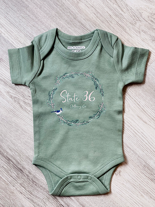 Sage green baby sales onesie