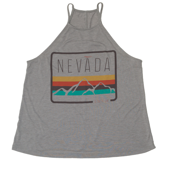 Women's Flowy High Neck Tank - Mountains