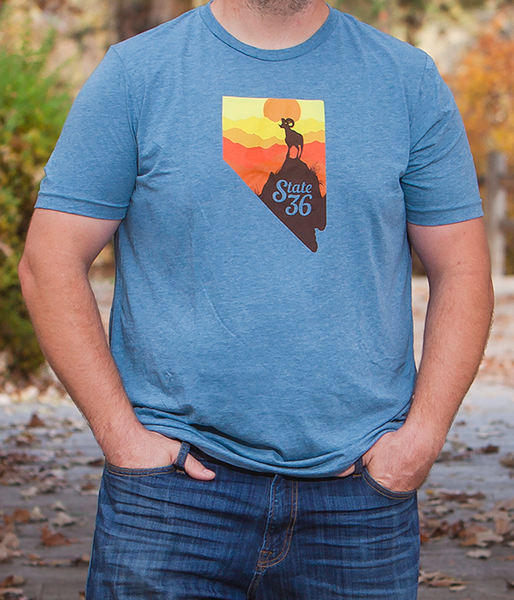 Tri-blend Short Sleeve Tee - Bighorn Sunset